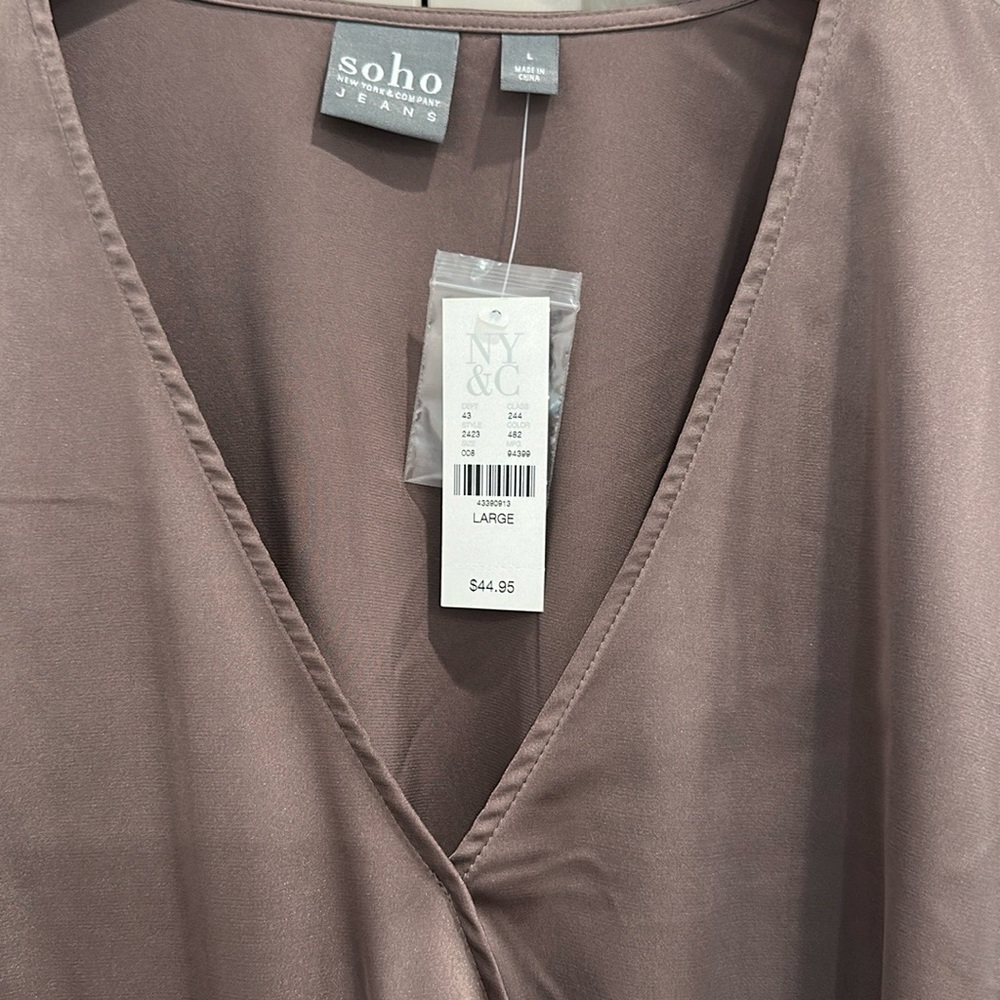 Soho Brown Ruffle Wrap Blouse - Picture 8 of 14